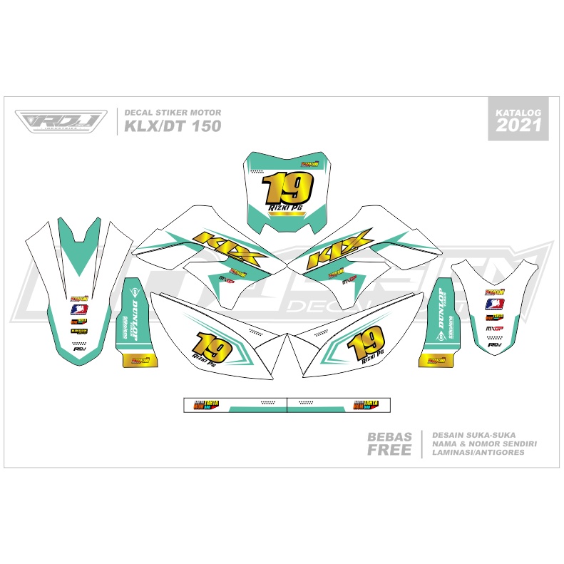 DECAL STIKER KLX 150 S (006) DEKAL STICKER DTRACKER 150 LAMA FULLBODY 2009 2010 2011 2012 2013 2014 