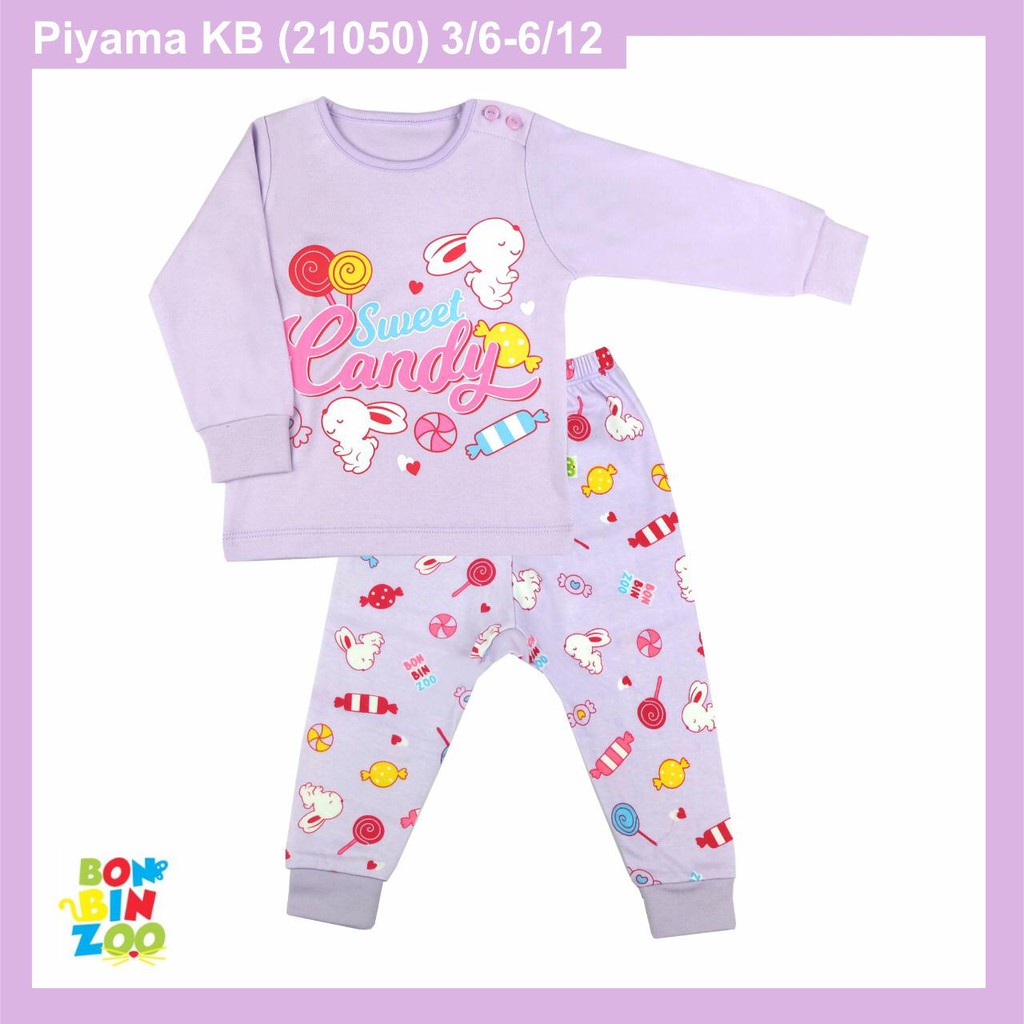 Bonbinzoo Setelan piyama anak panjang mix POLOS MOTIF SNI 0-12 Bulan setelan baju anak / baju bayi