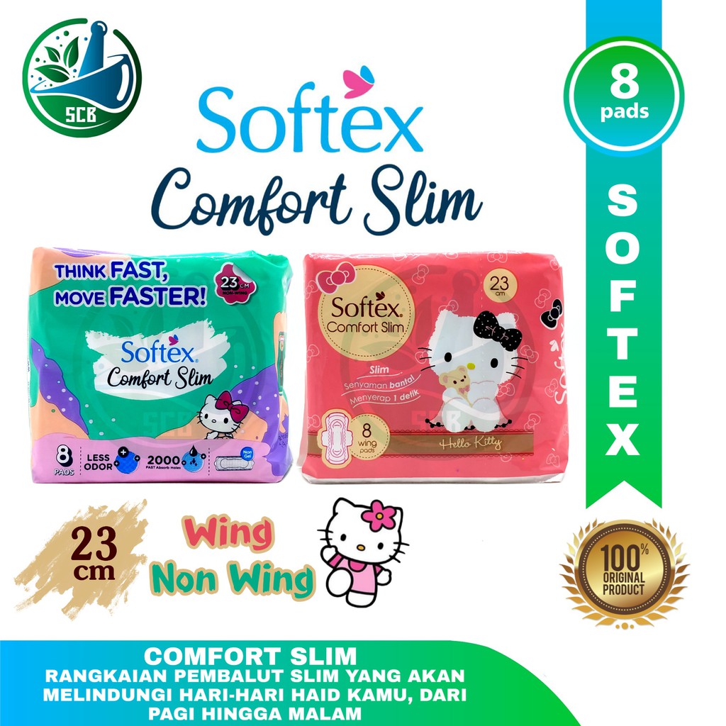 SOFTEX Comfort Slim Hello Kitty - Pembalut Wanita 23cm Isi 8