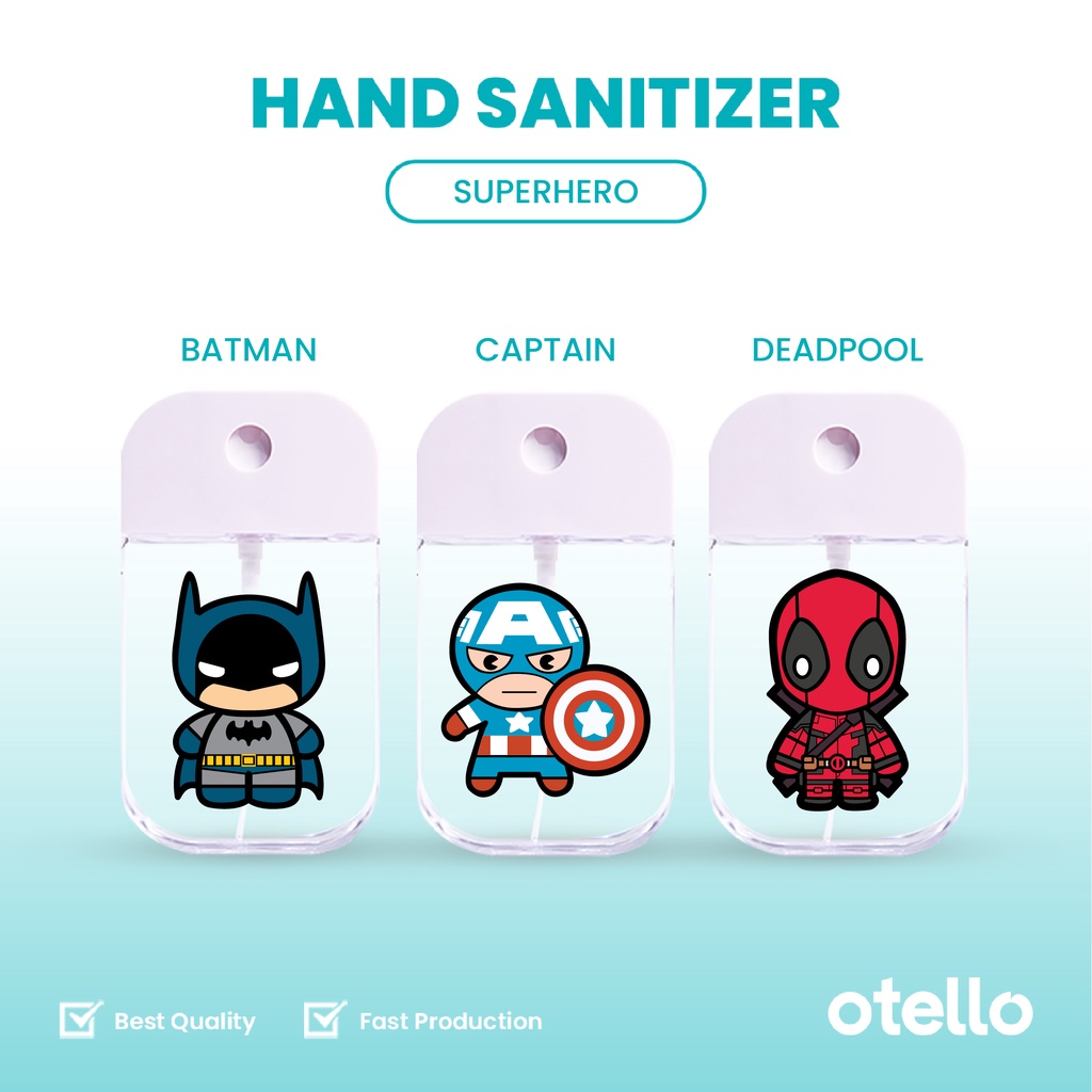 Otello Pocket Hand Sanitizer Lucu Bottle Superhero Spray Botol Semprot Cairan