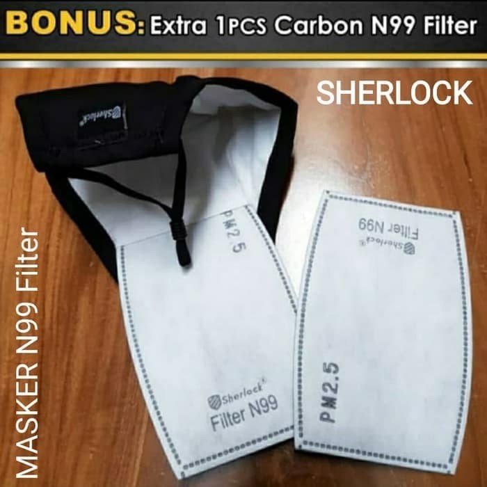 Masker N99 Anti Virus Polusi - Sherlock Masker Respirator Dual Valve