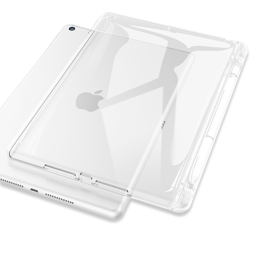 Apple iPad Mini 6 | Ipad Mini 1/2/3/4/5 Anti Crack + Tempat Stylus Case Casing  Bening Transparnt CaseSellerClear Anti Crack Case Stylus Slot