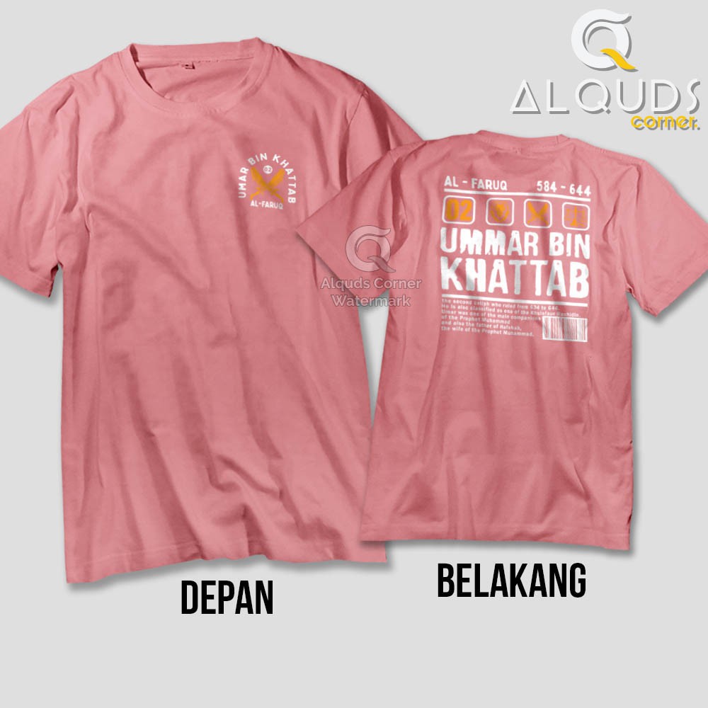 Kaos Dakwah Islami Khalifah UMAR BIN KHATTAB Second Caliph / Baju Distro Santri Tokoh Muslim / 8120-7