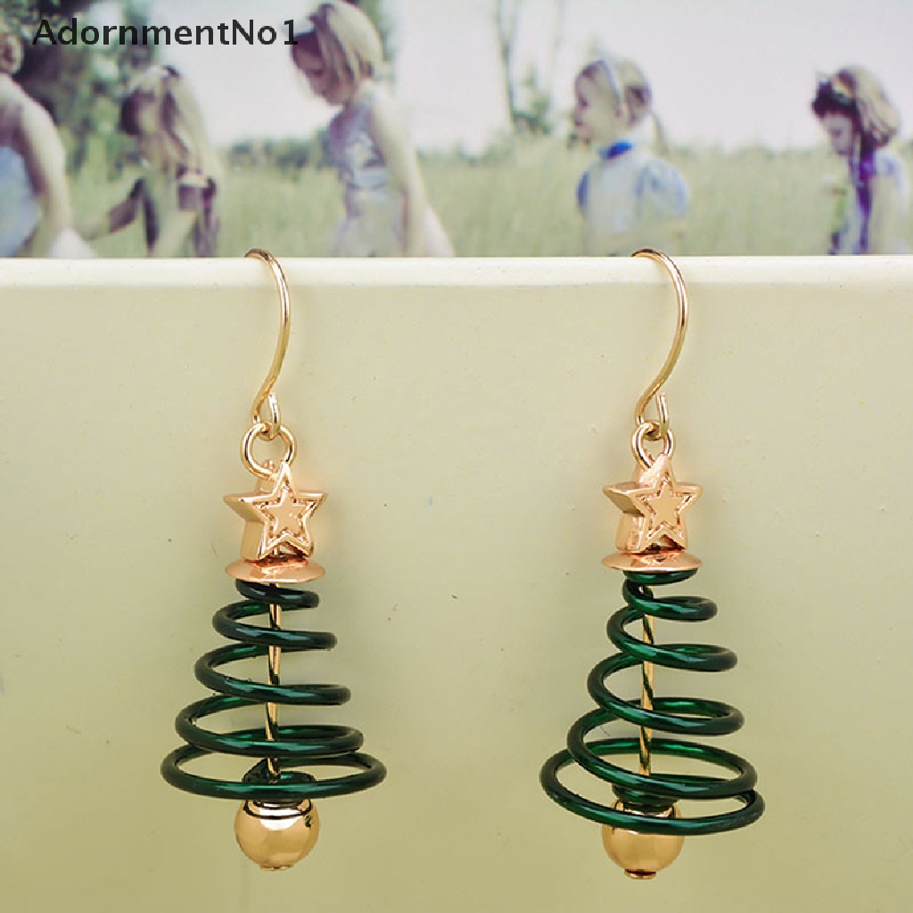 (AdornmentNo1) Anting Tusuk Gantung Statement Desain Pohon Natal / Sinterklas / Boneka Salju Untuk Wanita