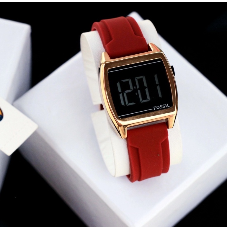 BEST SELLER JAM TANGAN WANITA FOSS DIGITAL FS J115 TALI RUBBER TANGGAL AKTIF DM 4.0CM FREE BOX || JAM TANGAN WANITA DIGITAL FASHION WANITA FS