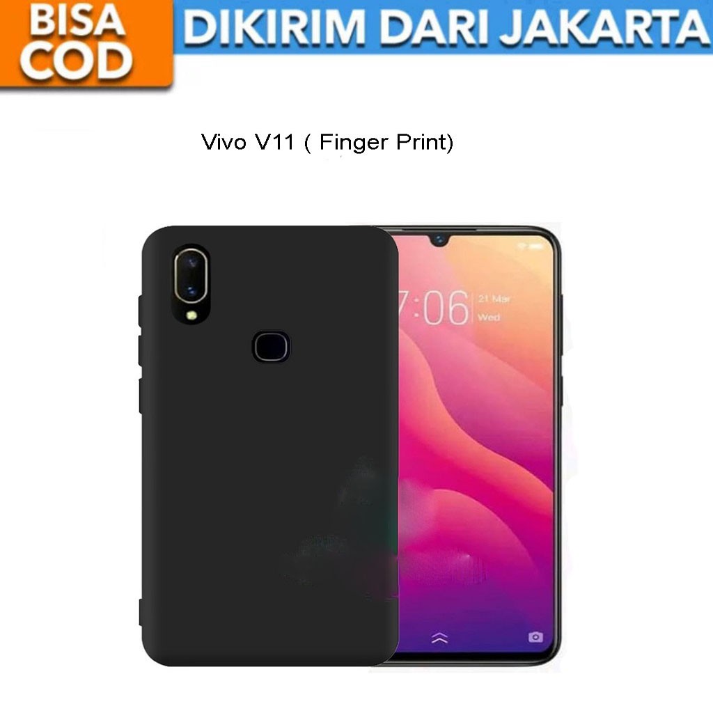 SoftCase Black Matte for Vivo V11(Finger Print)