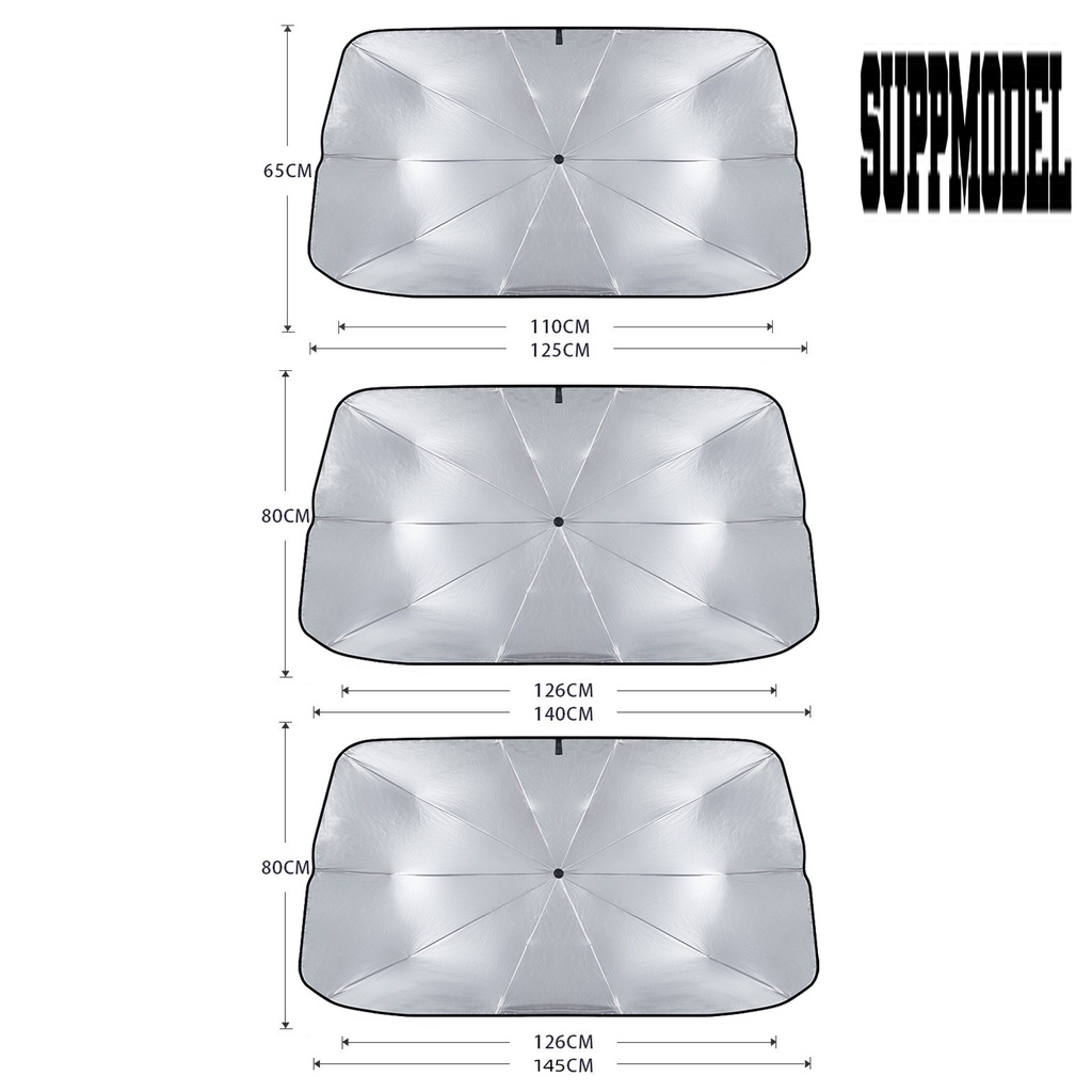 Payung Lipat Bahan Kain Titanium Silver Tahan UV Untuk Jendela Mobil