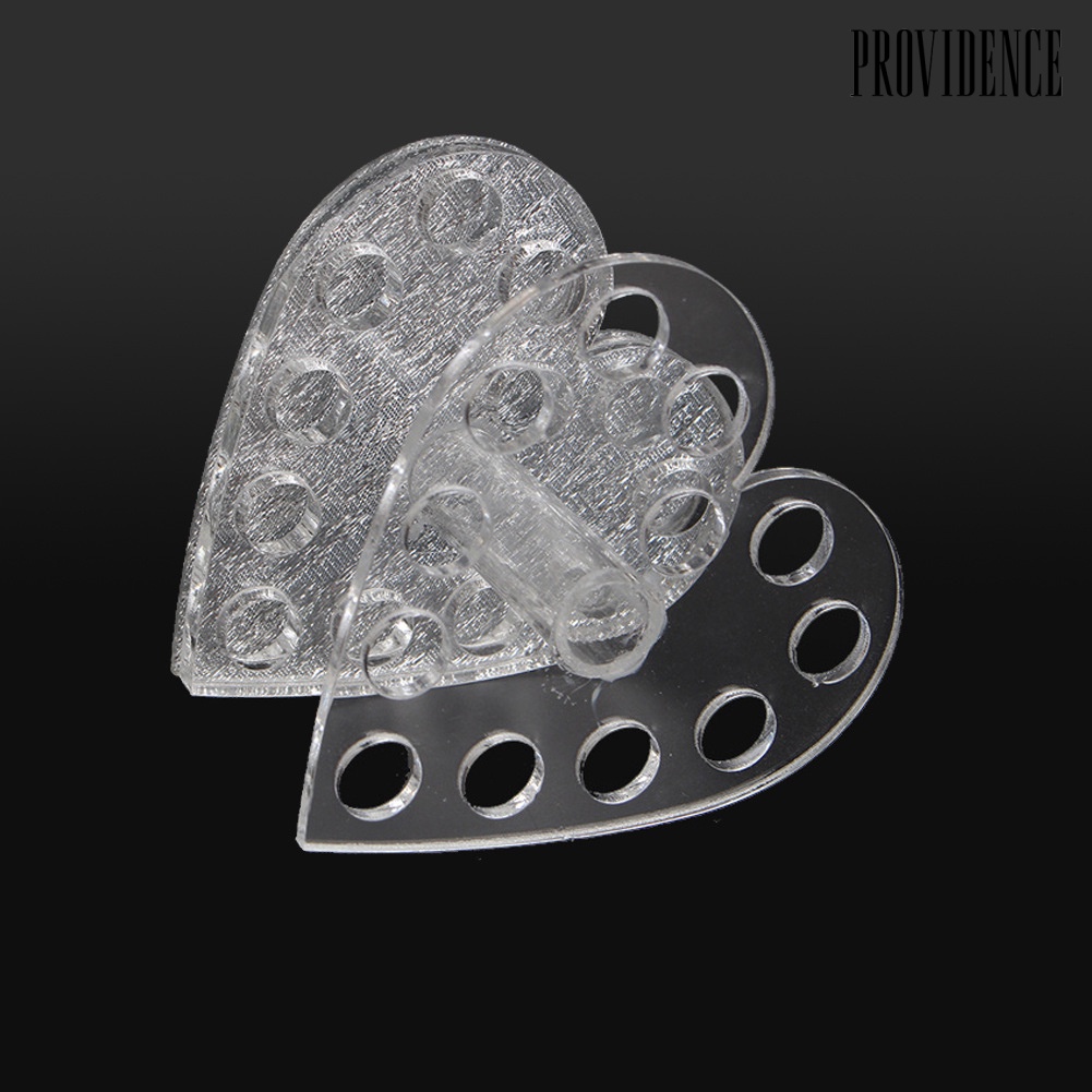 Providence Heart Round Shape 12 Holes Brush Pen Holder Nail Tool Display Shelf Organizer