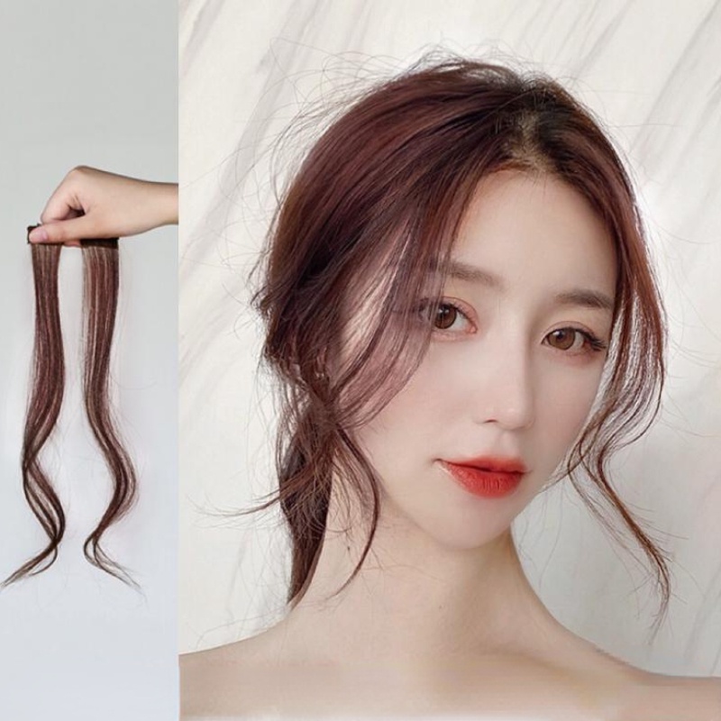 Wig / Rambut Palsu Wanita Model Panjang Gelombang Dengan Poni