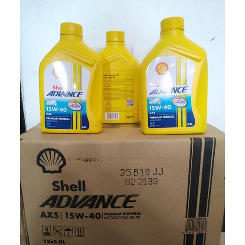 Oli Shell Advance Ax5 Ax 5 Manual 0.8 L Sae 15W-40 800 ML