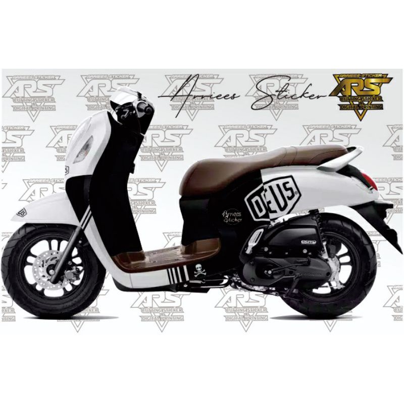 Decal Scoopy Prestige 2021 full body motif Deus putih