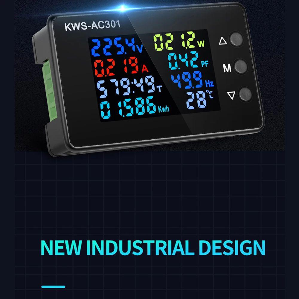 CHOOKYY Voltmeter Digital Ammeter LED Display 0-100A AC 50-300V Power Energy Meter