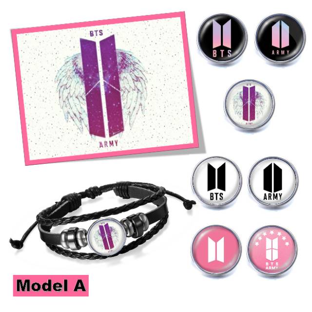 GELANG CUSTOM FOTO LOGO KPOP BTS ARMY KEPANG MULTILAYER KULIT PREMIUM QUALITY