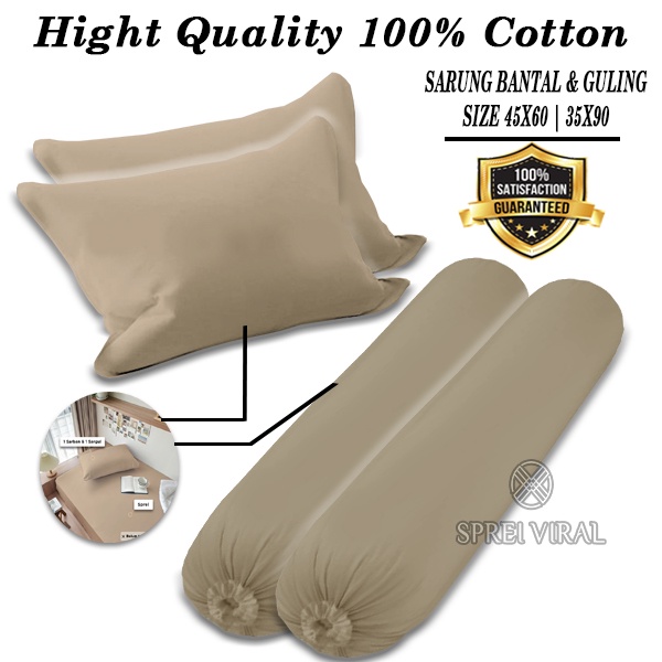 Sarung Bantal Guling Polos Aesthetic Bahan Katun Premium