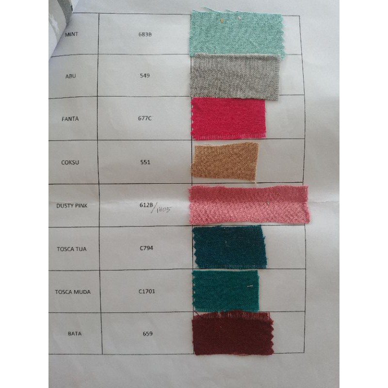 Linen Rami Polos Roll (1 Roll = 50 Yard. Harga Satuan Roll)