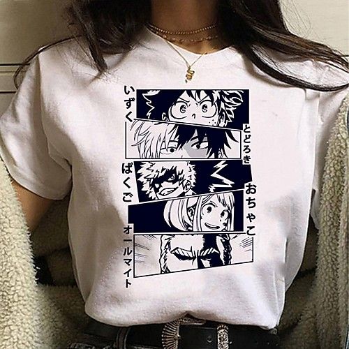 TSHIRT  CASUAL UNISEX ANIME NO HERO ACADEMIA KAOS COTTON LENGAN PENDEK HALUS MURAH TERBARU'