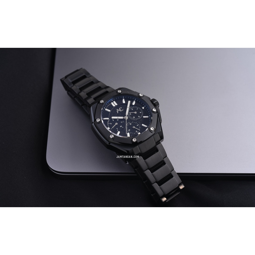 Alexandre Christie AC 9601 BF BIPBA Ladies Black Dial Black Stainless Steel Strap