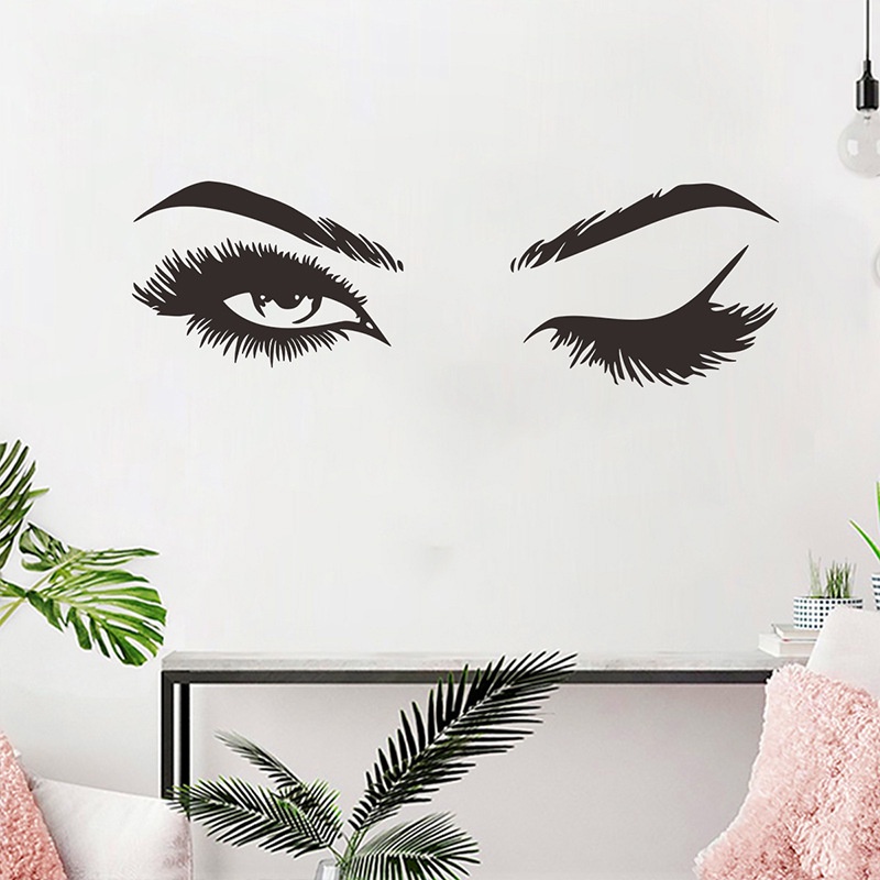 [ New Eyelashes Ethylene Propylene Wall Stickers Decoration For Living Room Bedroom Removable Decorative Painting ]