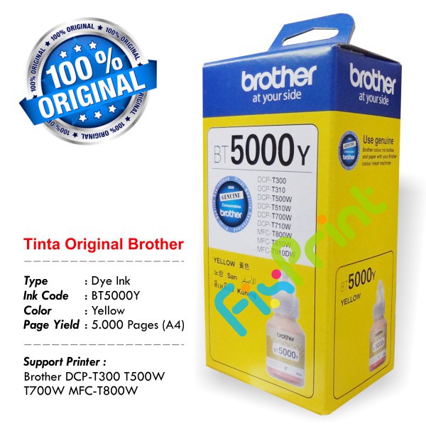 Tinta Brother BT6000 Black BT5000 Color BT-6000BK BT-5000 CMY Printer DCP T300 T500W T700W MFC T800W