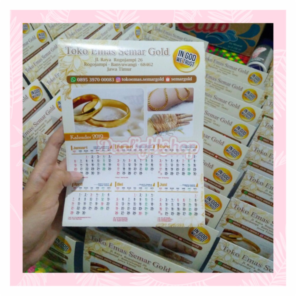 

KALENDER MINI 15X20CM / SOUVENIR KALENDER MINI
