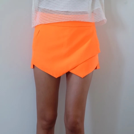 Hello Parry Minute Tailored Wrap Skort -Fluor Tangerine