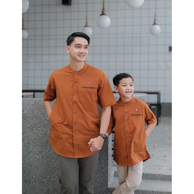 Baju Koko Kurta Couple Ayah dan Anak Premium ERZURUM bahan Katun Madinah