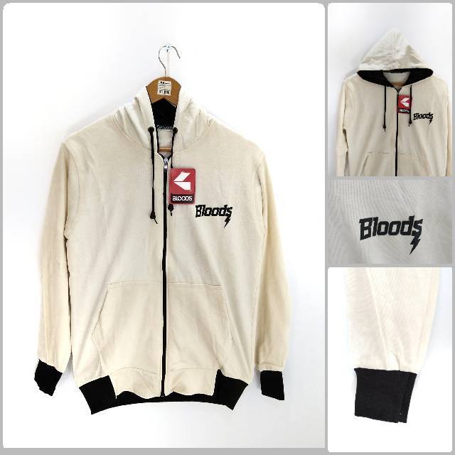 (Bisa Bayar Ditempat / COD) - JAKET ZIPPER HOODIE BLOODS CREAM