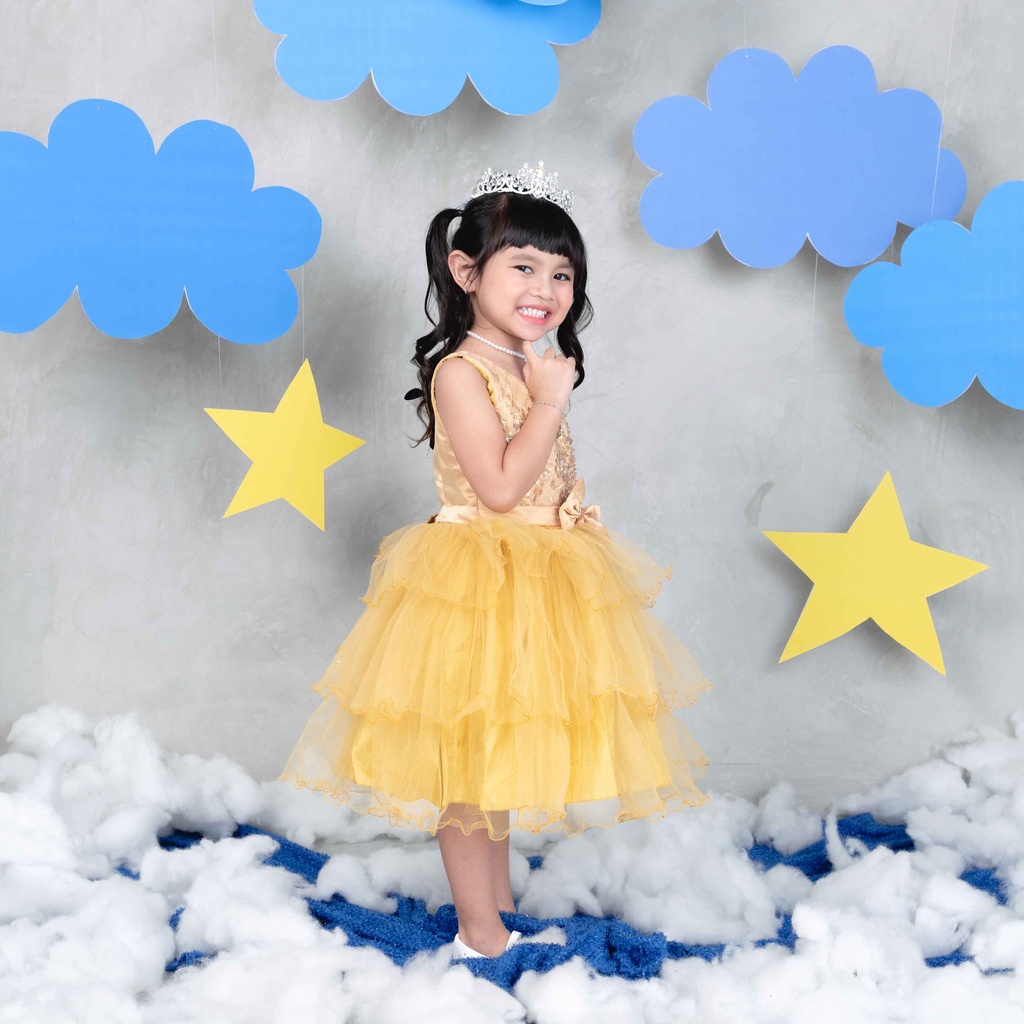 Luna Baju Anak Perempuan Dress Anak Tilla Ruffle Pita Premium STL OFFICIAL (1654)