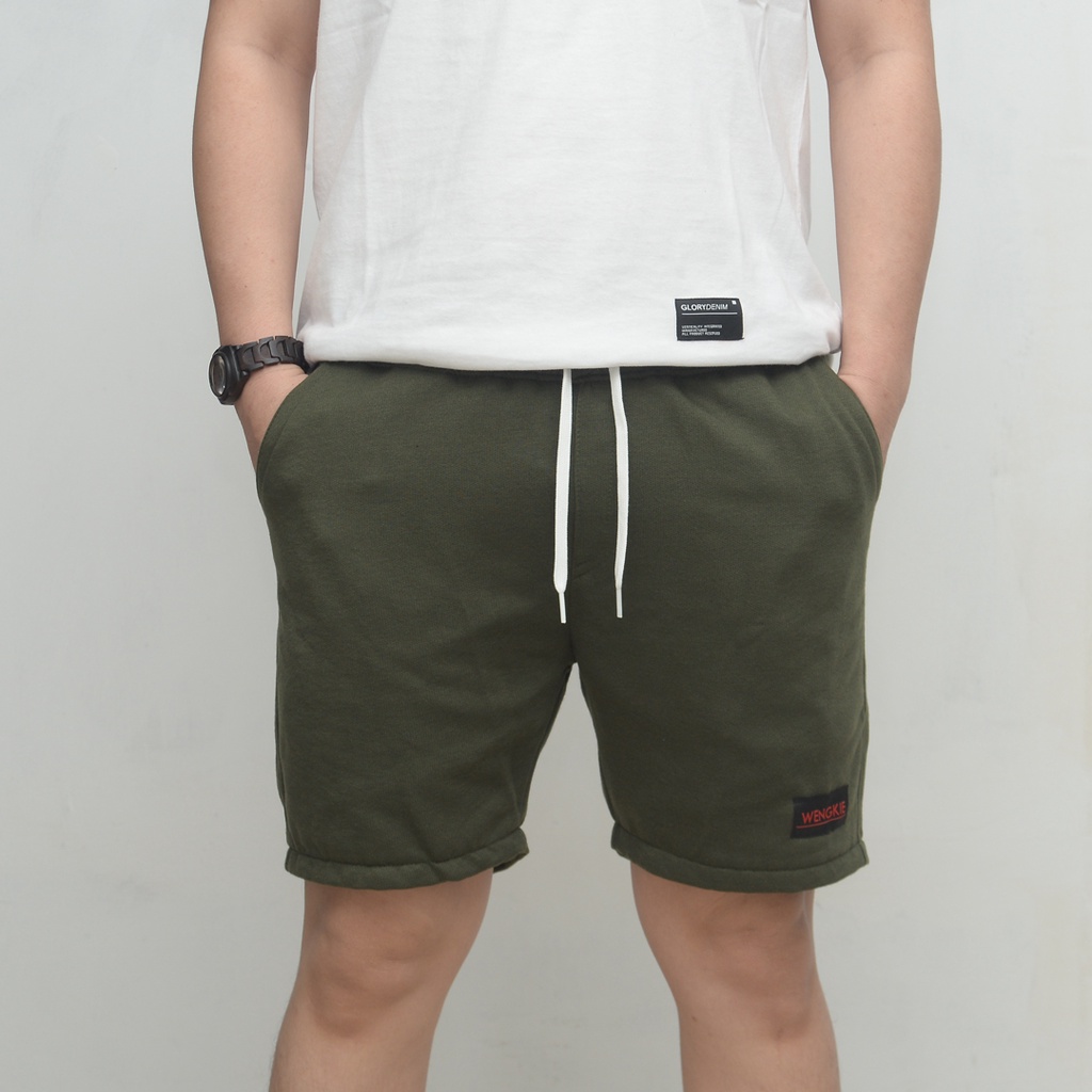 Wengkie.id / Boardshort / celana pendek pria / celana pendek wanita / celana casual / celana pendek murah / Warna Hijau Army