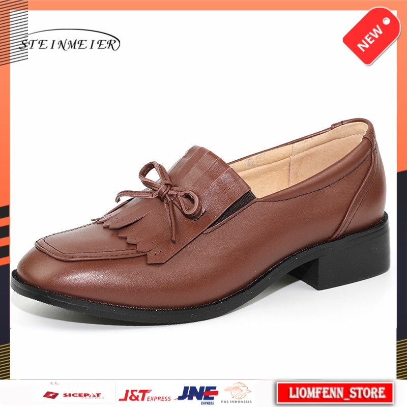 Sepatu Oxford Wanita Import Women's Flats Oxford Shoes Woman Genuine Leather Sneakers Ladies Brogues