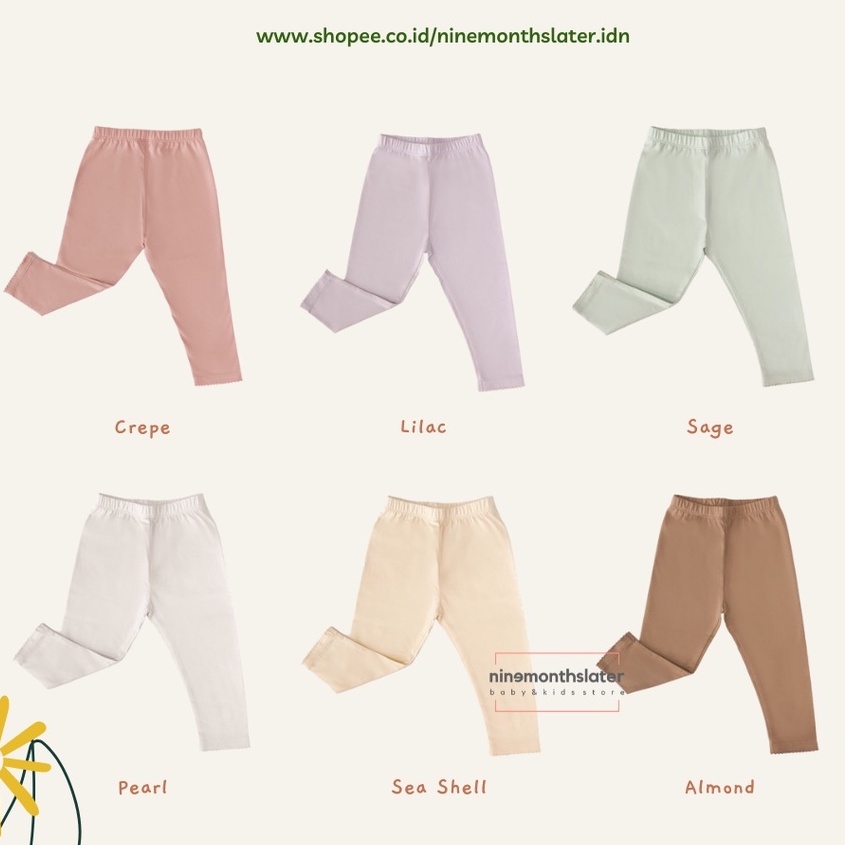 Bamboo and Bub - Legging Leggings Basic Stocking Celana Panjang Soft Bambu Cotton Anak Cewe Fashion Pants