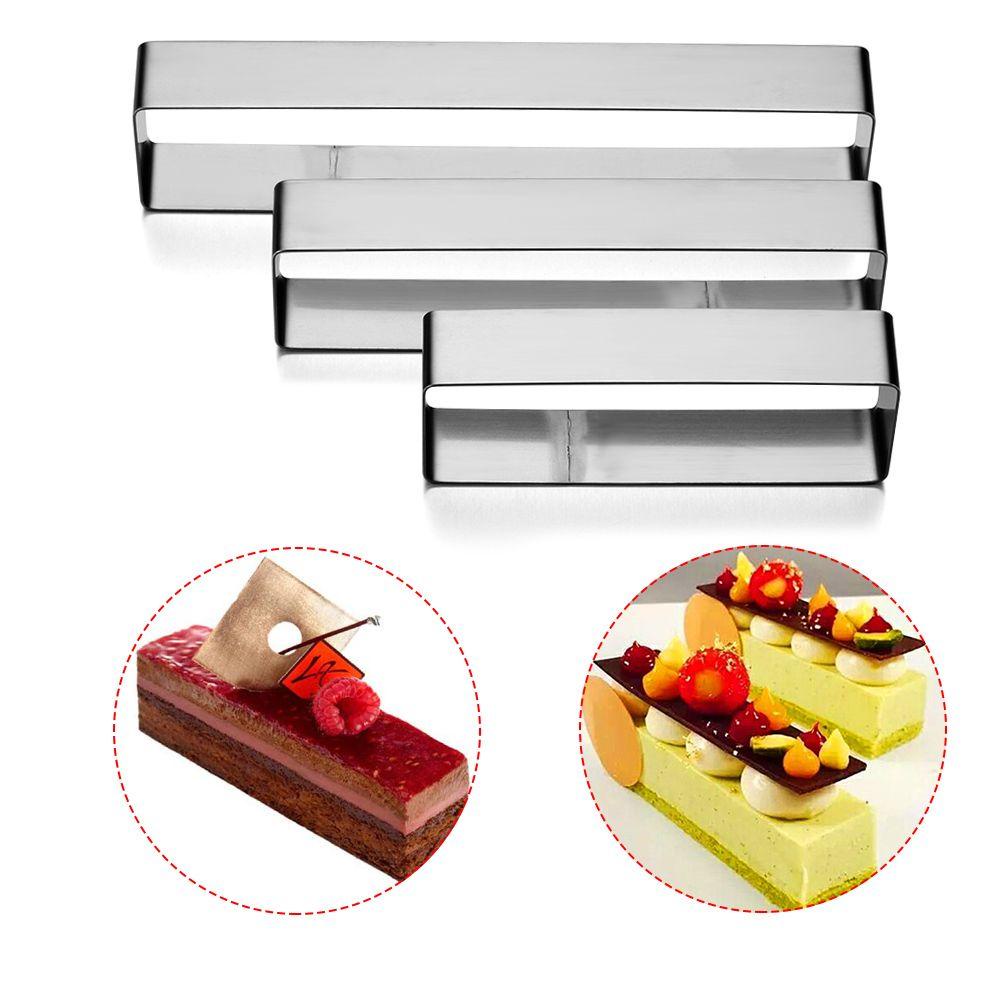 Solighter Cookie Cutters Persegi Panjang Cincin Stainless Steel Baking