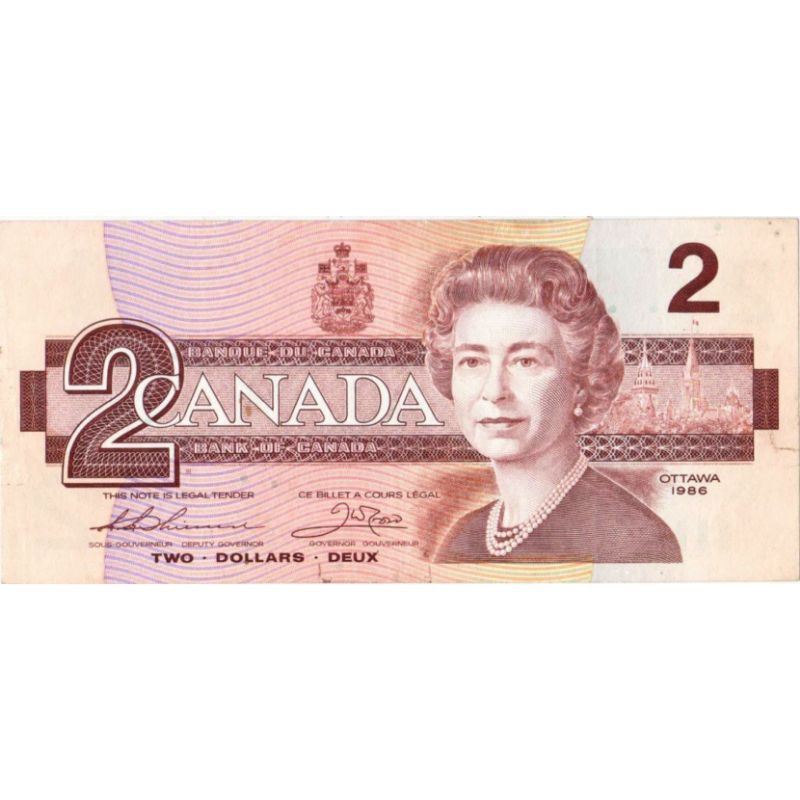 Uang Kuno Luar Atau Asing 2 Dollar Canada Tahun 1986