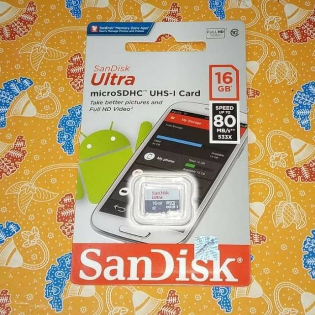 micro sd sandisk 16GB ultra kelas 10 memory card sandisk ultra c10