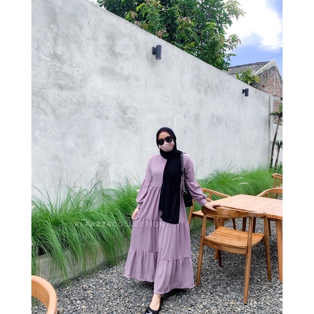Cindy Gamis Susun Rempel - Maxi Dress Muslim Wafel Velvet