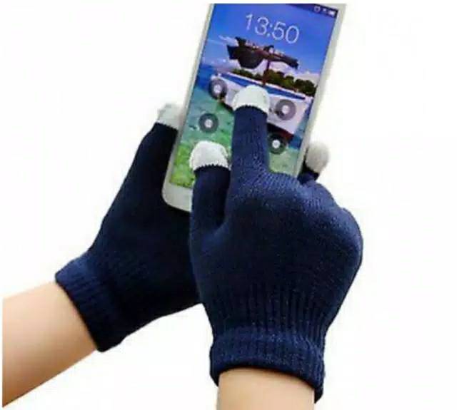 iglove Sarung tangan touchscreen hitam abu biru coklat - rajut acrylic iglove - pria wanita