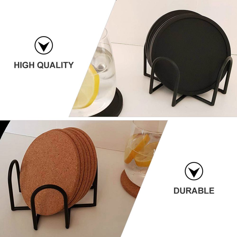 ELEGANT 1Pc Coaster Rack Cup Mat Table Pad Holder Coaster Holder Coasters Shelf Kitchen Supplies Drinks Holder Iron Mat Holder Storage Rack Mat Organizer