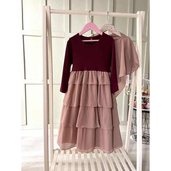 Meetastore terbaru Set jilbab gamis anak bilqis labella pesta princes rok tumpuk 3 4 5 6 7 8 9 10 ta