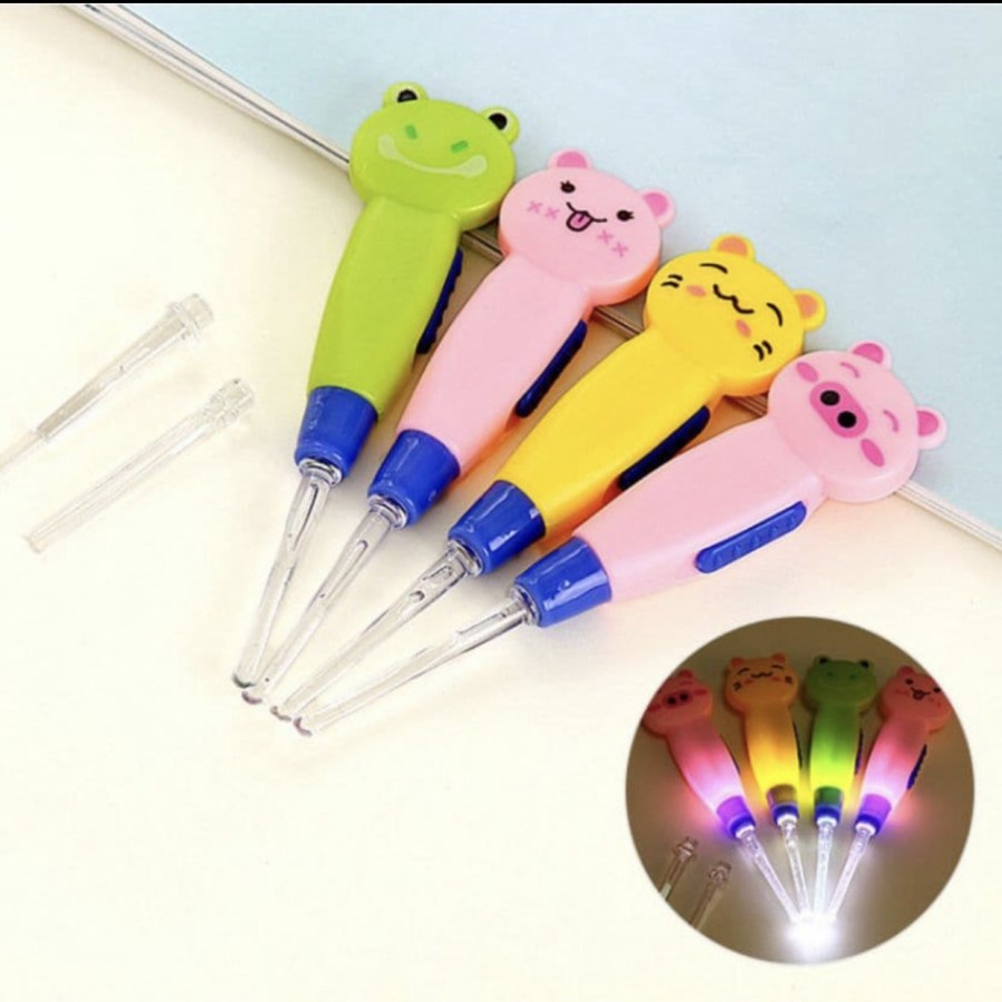 KOREK KUPING FLASHLIGHT KARAKTER LUCU / EARPICK LED / PEMBERSIH TELINGA ANAK