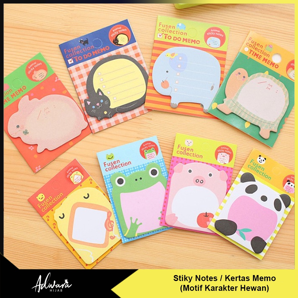 Sticky Notes Motif Animal Lucu / Tempelan Kertas Memo Motif Hewan