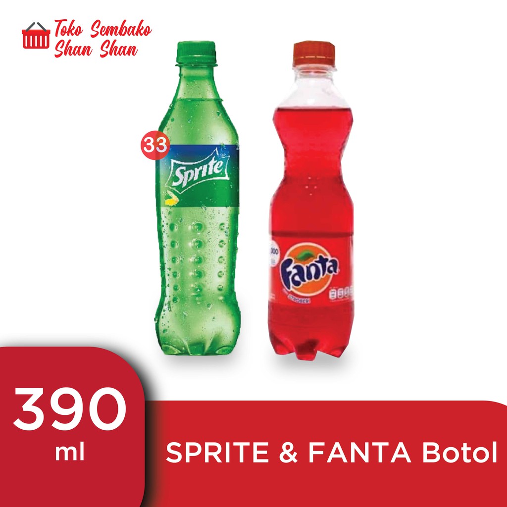 

SPRITE LEMON LIME & FANTA STRAWBERRY BOTOL 390 ML ECER MURAH