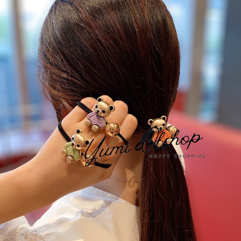 kuciran/Karet Rambut korea motif teddy bear