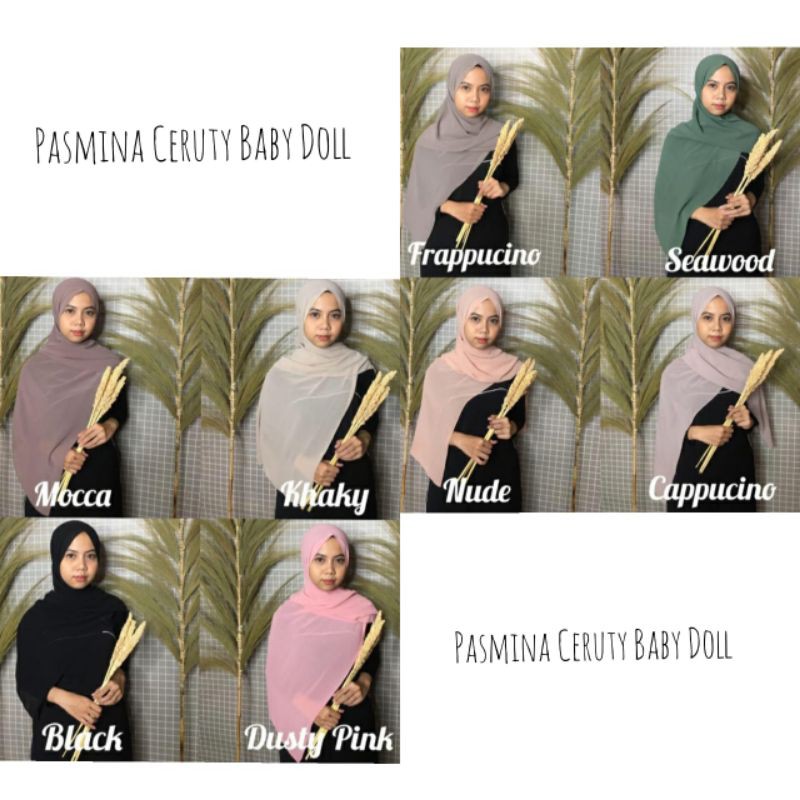 hijab pashmina ceruty babydoll termurah glosir
