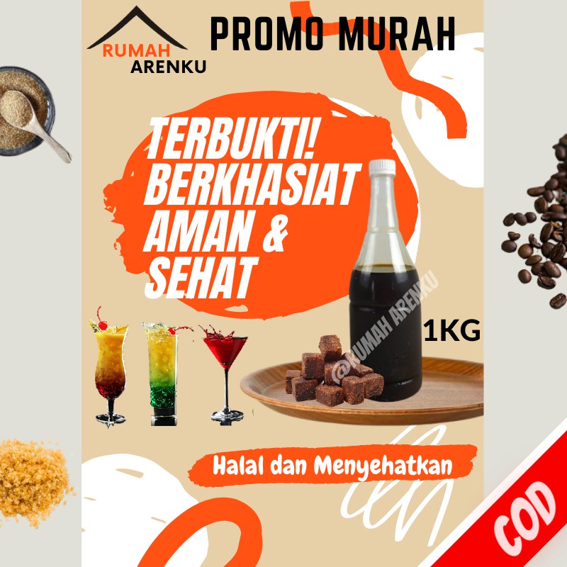 

GULA AREN ASLI 1KG / BROWN SUGAR GULA MERAH CAIR SYRUP PALM SUGAR BOBA GULA PALEM ORGANIK 1KG A3