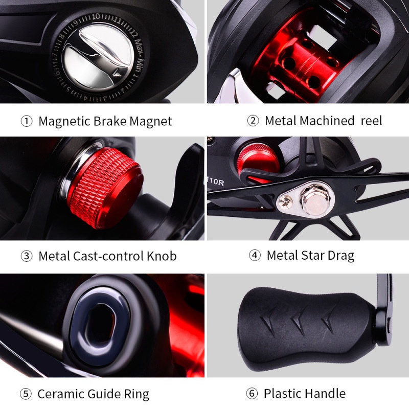 Baitcasting Reel 19+1 BB kiri reel bc 10kg drag 7.2: 1 CNC wire cup reel pancing