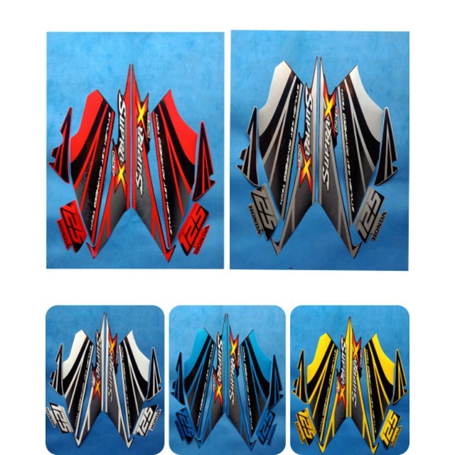 Striping Stiker Lis Body Motor Full Set Honda Supra X 125 D 2007 Standar Original