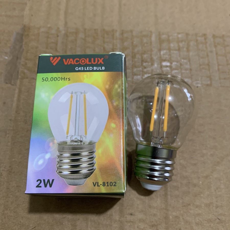 Bohlam Bola 1Lampu Led Bulb Vacolux 2W Filamen Cafe Vacolux 2 Watt Kuning