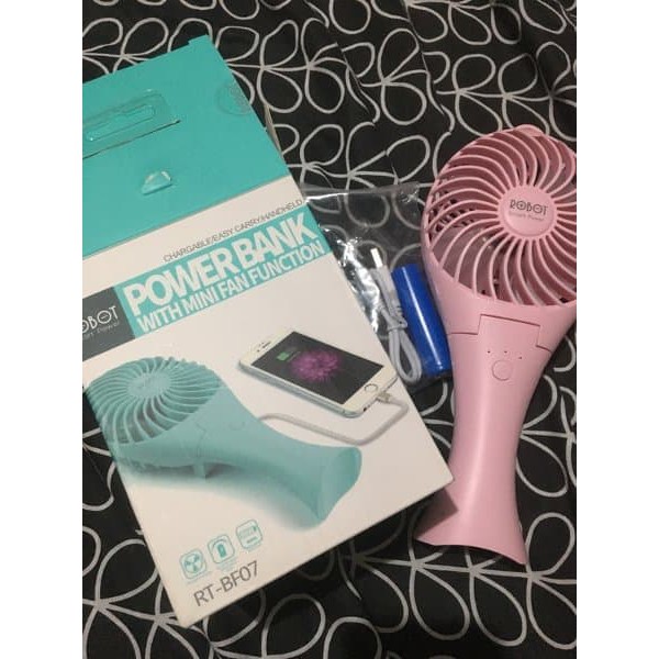Kipas Angin Listrik Pegang ROBOT BF07 Mini USB FAN Elektrik RT-BF07 - Biru Muda