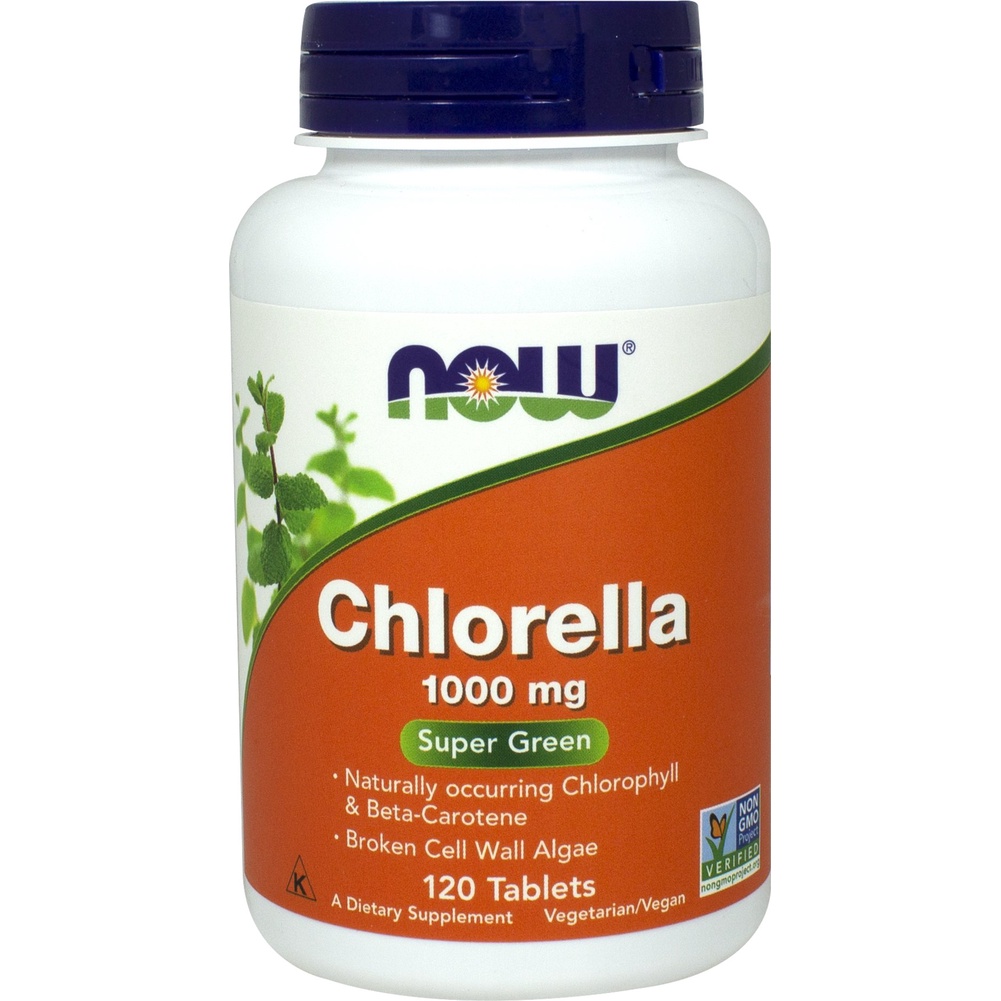 NowFoods Now Chlorella 1000mg 60/120 Tablet Klorofil Beta Karoten
