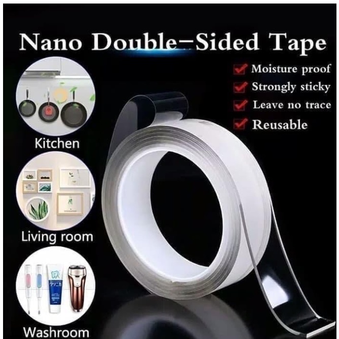 NANO TAPE Double Tape / Selotip Isolasi Bening Multifungsi 3 UKURAN